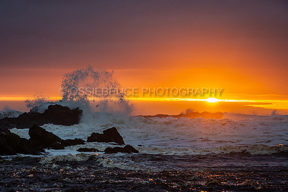 Waves break at sunset on north coast 534